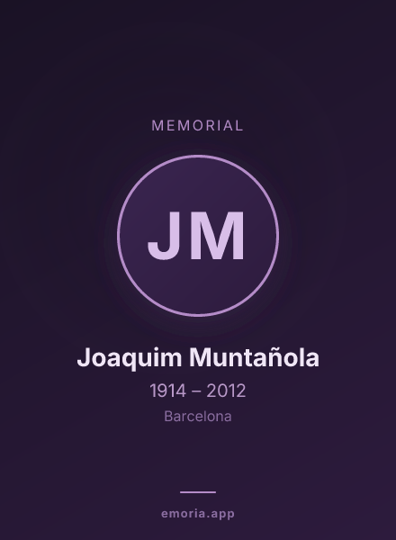Memorial portrait of Joaquim Muntañola