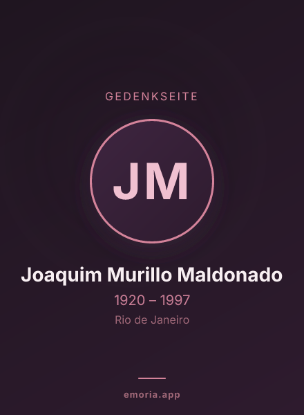 Gedenkportrait von Joaquim Murillo Maldonado