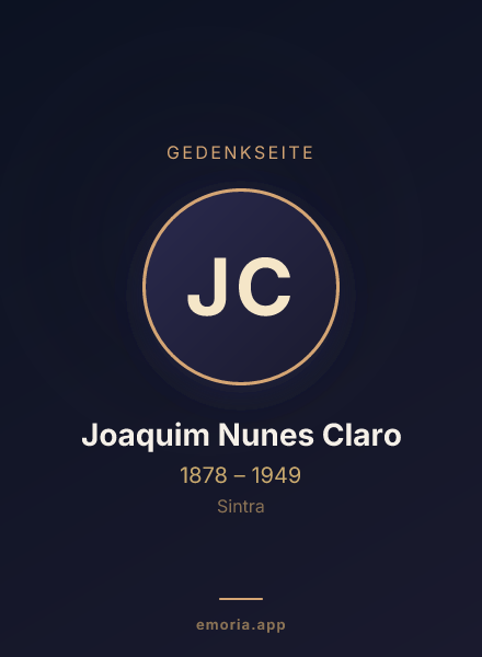 Gedenkportrait von Joaquim Nunes Claro