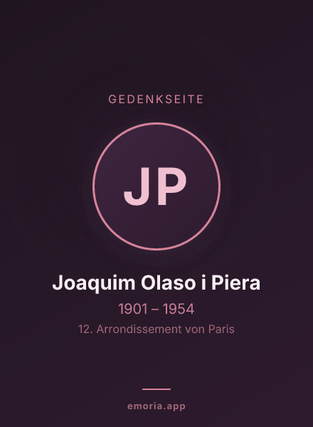 Gedenkportrait von Joaquim Olaso i Piera