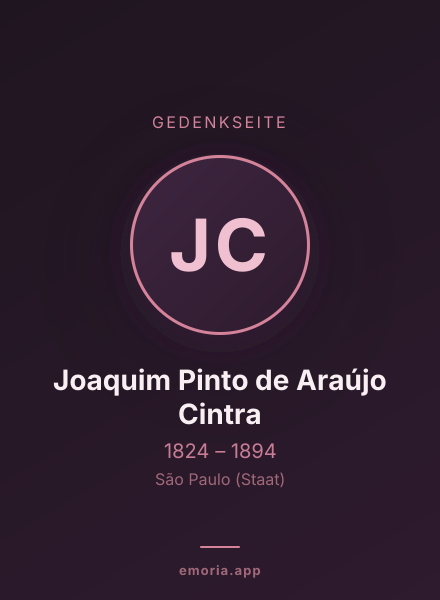 Gedenkportrait von Joaquim Pinto de Araújo Cintra