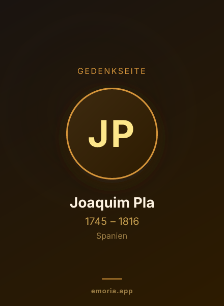 Gedenkportrait von Joaquim Pla