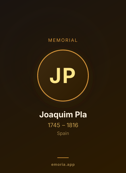 Memorial portrait of Joaquim Pla