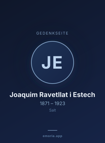 Gedenkportrait von Joaquim Ravetllat i Estech