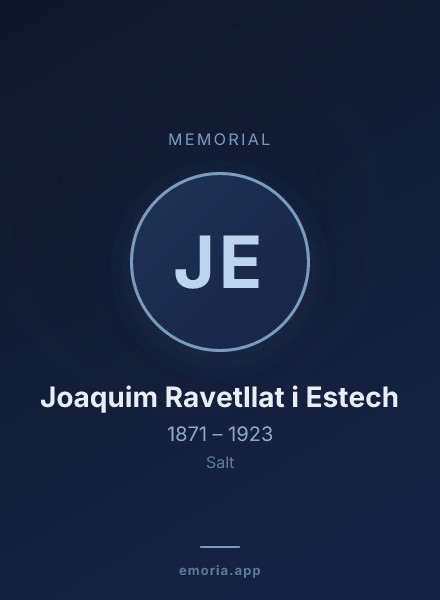 Memorial portrait of Joaquim Ravetllat i Estech