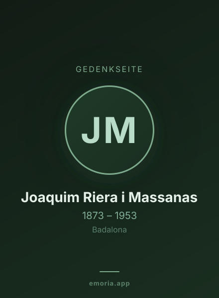 Gedenkportrait von Joaquim Riera i Massanas