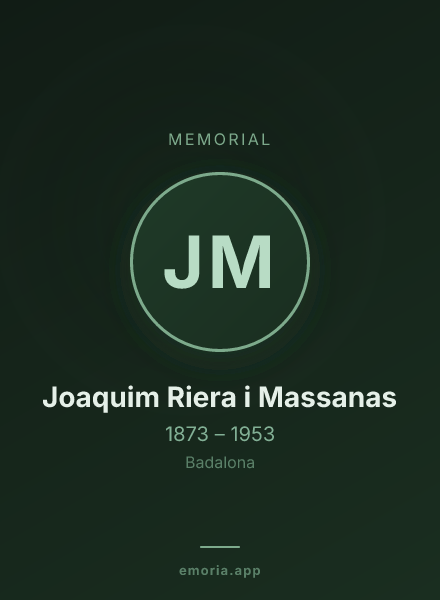 Memorial portrait of Joaquim Riera i Massanas