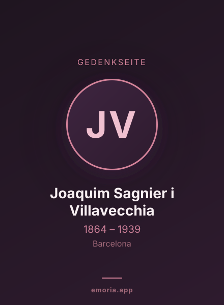 Gedenkportrait von Joaquim Sagnier i Villavecchia