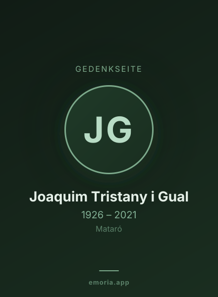 Gedenkportrait von Joaquim Tristany i Gual