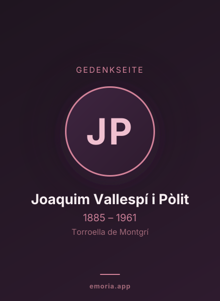 Gedenkportrait von Joaquim Vallespí i Pòlit