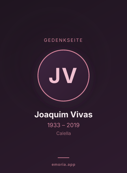 Gedenkportrait von Joaquim Vivas