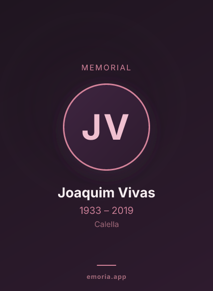 Memorial portrait of Joaquim Vivas