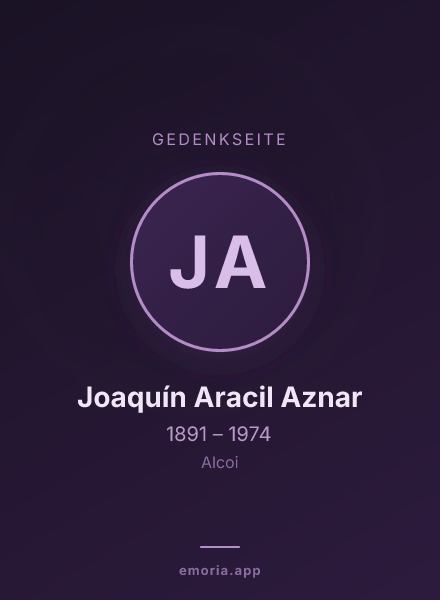 Gedenkportrait von Joaquín Aracil Aznar