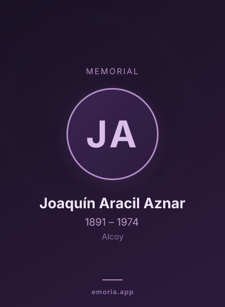 Memorial portrait of Joaquín Aracil Aznar