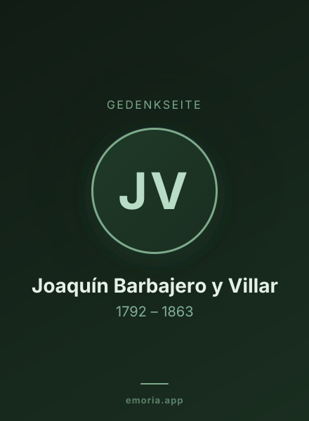 Gedenkportrait von Joaquín Barbajero y Villar