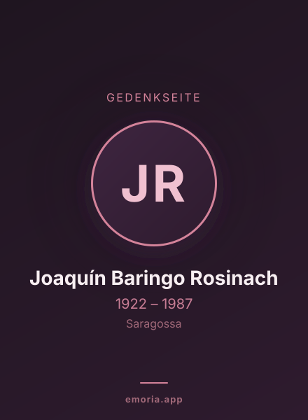 Gedenkportrait von Joaquín Baringo Rosinach