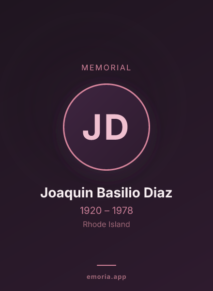 Memorial portrait of Joaquin Basilio Diaz