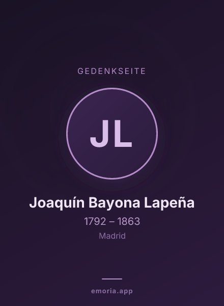 Gedenkportrait von Joaquín Bayona Lapeña
