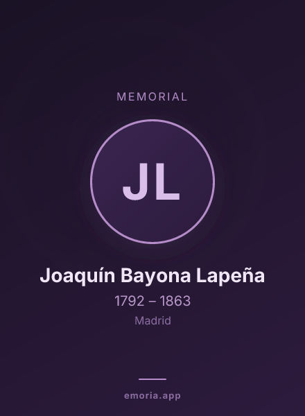 Memorial portrait of Joaquín Bayona Lapeña