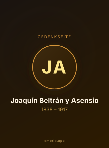 Gedenkportrait von Joaquín Beltrán y Asensio
