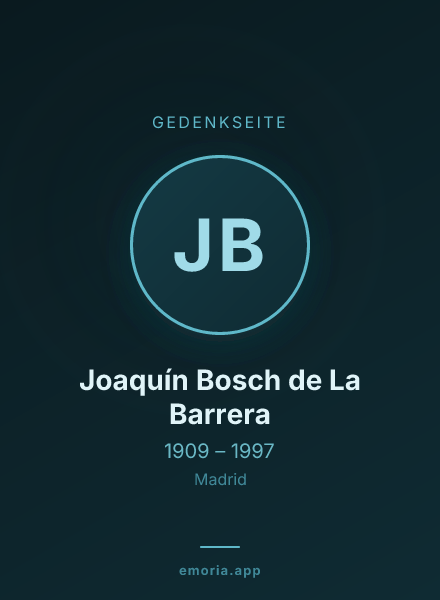 Gedenkportrait von Joaquín Bosch de La Barrera
