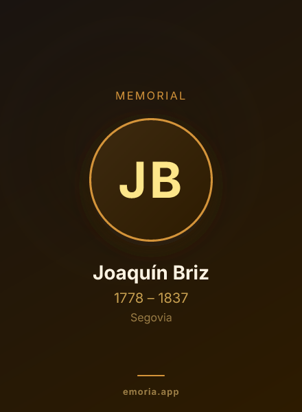 Memorial portrait of Joaquín Briz