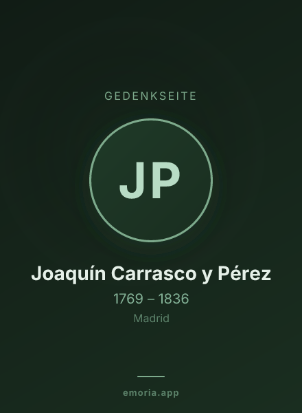 Gedenkportrait von Joaquín Carrasco y Pérez