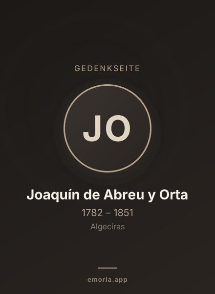 Gedenkportrait von Joaquín de Abreu y Orta