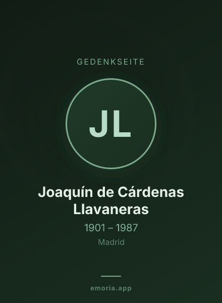 Gedenkportrait von Joaquín de Cárdenas Llavaneras