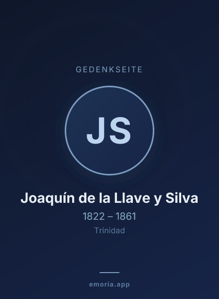 Gedenkportrait von Joaquín de la Llave y Silva