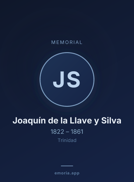 Memorial portrait of Joaquín de la Llave y Silva