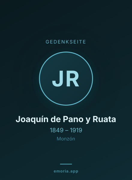 Gedenkportrait von Joaquín de Pano y Ruata