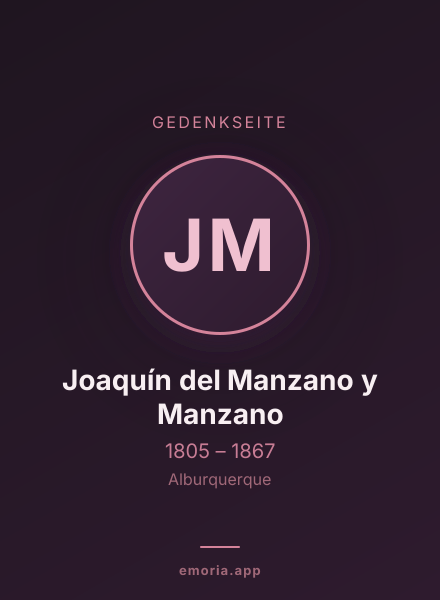 Gedenkportrait von Joaquín del Manzano y Manzano