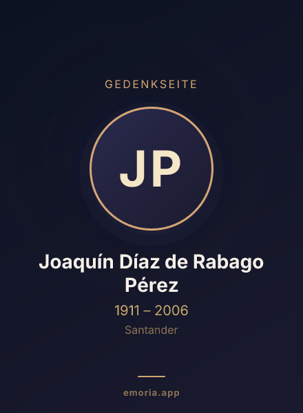 Gedenkportrait von Joaquín Díaz de Rabago Pérez