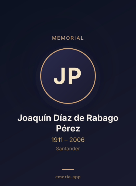 Memorial portrait of Joaquín Díaz de Rabago Pérez
