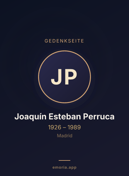 Gedenkportrait von Joaquín Esteban Perruca
