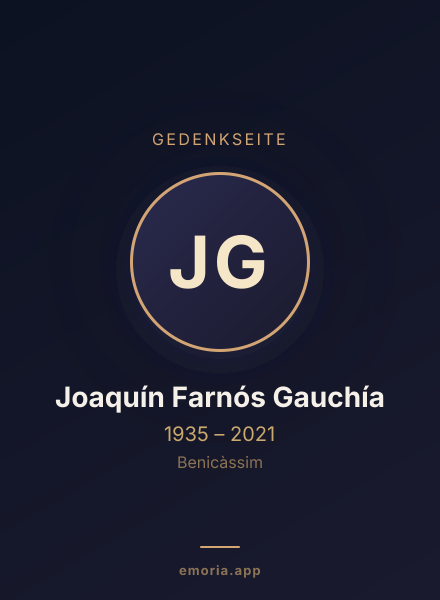 Gedenkportrait von Joaquín Farnós Gauchía