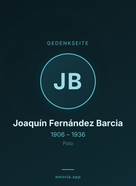 Gedenkportrait von Joaquín Fernández Barcia