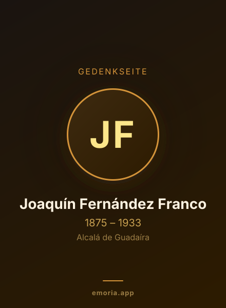 Gedenkportrait von Joaquín Fernández Franco