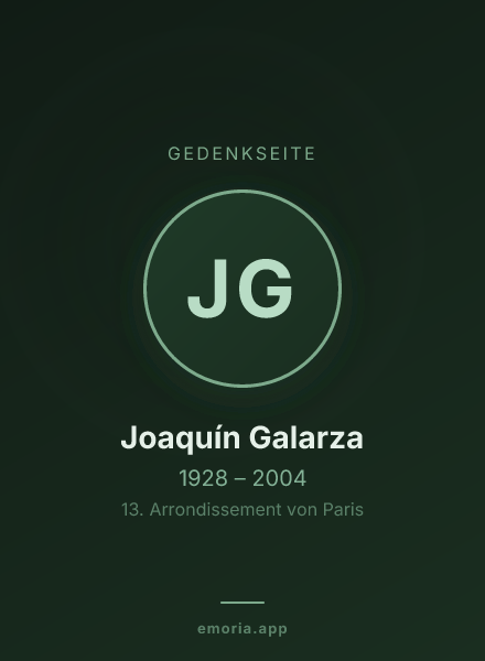 Gedenkportrait von Joaquín Galarza