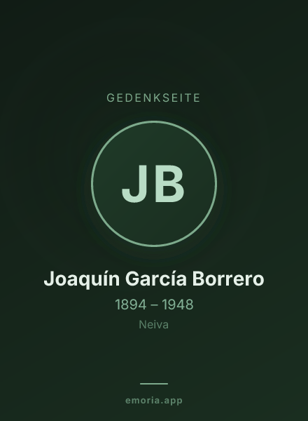 Gedenkportrait von Joaquín García Borrero
