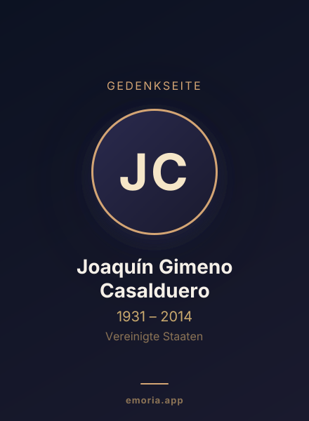 Gedenkportrait von Joaquín Gimeno Casalduero