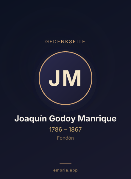 Gedenkportrait von Joaquín Godoy Manrique