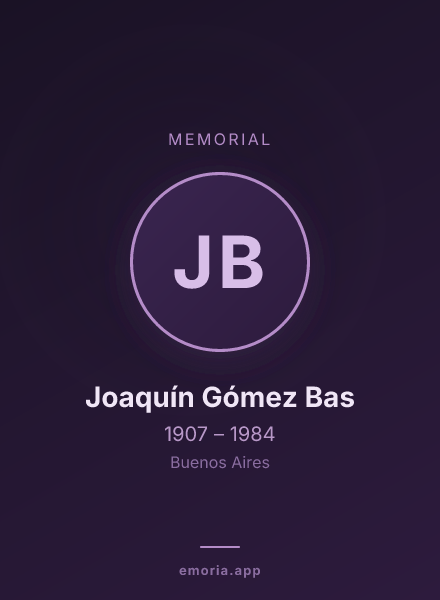 Memorial portrait of Joaquín Gómez Bas