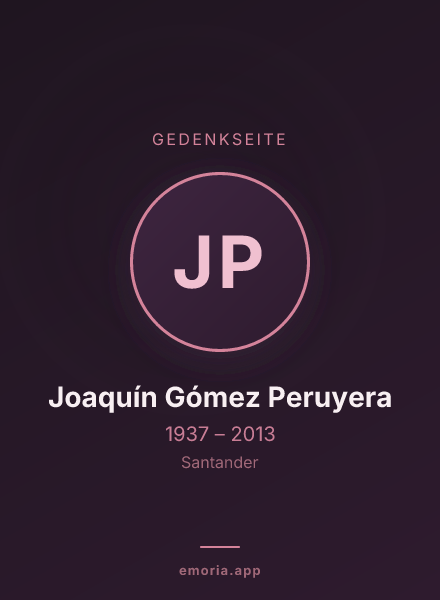 Gedenkportrait von Joaquín Gómez Peruyera