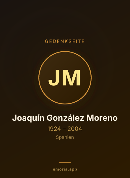 Gedenkportrait von Joaquín González Moreno