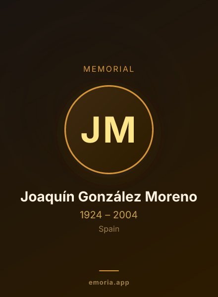 Memorial portrait of Joaquín González Moreno