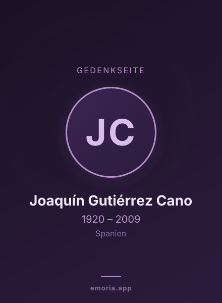 Gedenkportrait von Joaquín Gutiérrez Cano