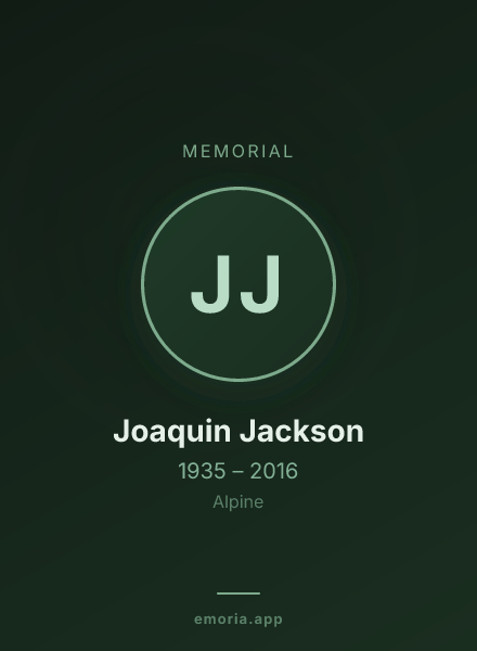 Memorial portrait of Joaquin Jackson