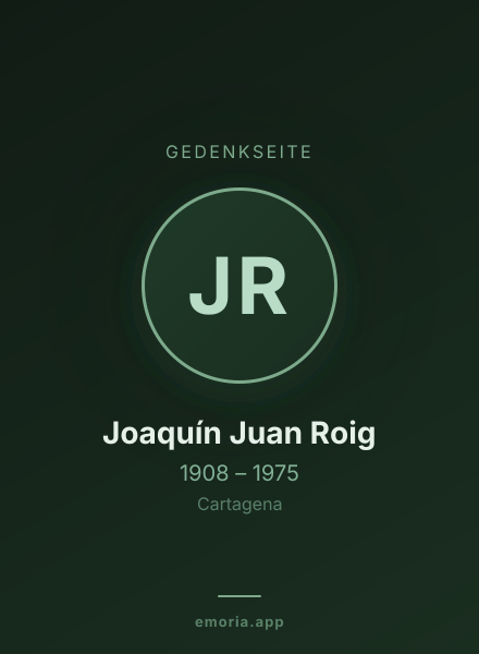 Gedenkportrait von Joaquín Juan Roig